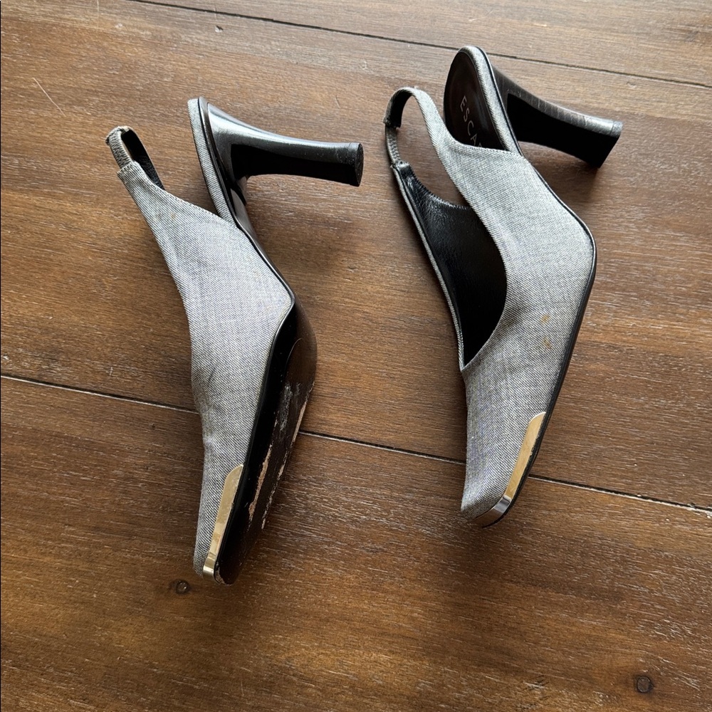 Size 8 38 Escada wool fabric gray Pumps - Picture 4 of 16
